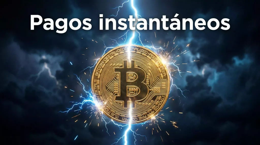 Rayo eléctrico conectando una wallet de Bitcoin con una plataforma de apuestas a alta velocidad